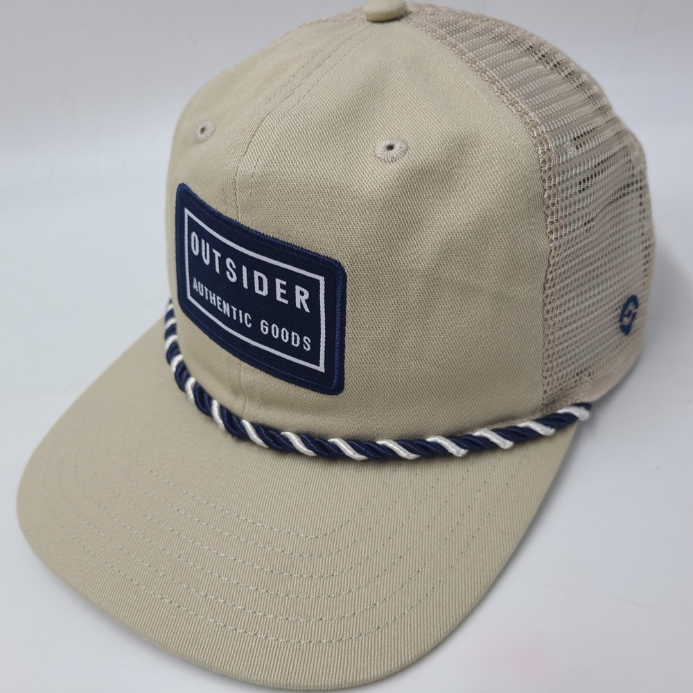 Outsider Hat Snapback Trucker Mesh Beige Blue White Rope Authentic Goods Men